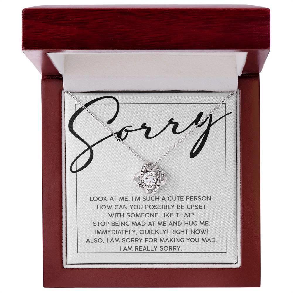Apology Gift for Girlfriend, Wife, Soulmate - Sorry, Someone Like That - Love Knot Pendant Necklace