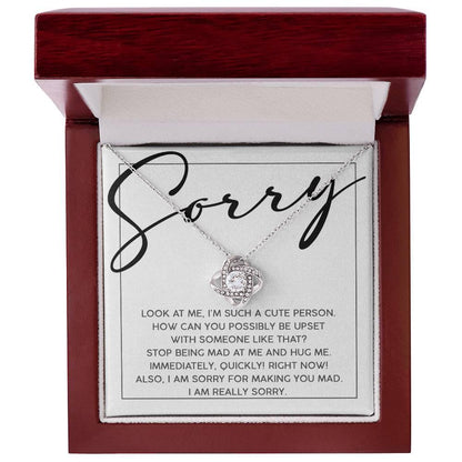 Apology Gift for Girlfriend, Wife, Soulmate - Sorry, Someone Like That - Love Knot Pendant Necklace - Mallard Moon Gift Shop