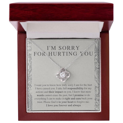Apology Gift - I'm Sorry, I Promise to Do Everything - Love Knot Pendant Necklace - Mallard Moon Gift Shop