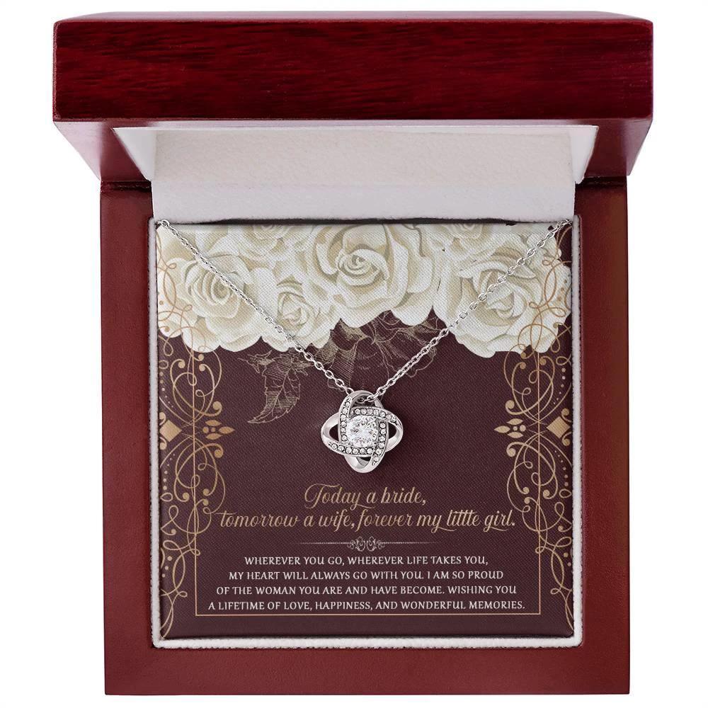 Daughter Wedding Day Gift - Wonderful Memories - Love Knot Pendant Necklace