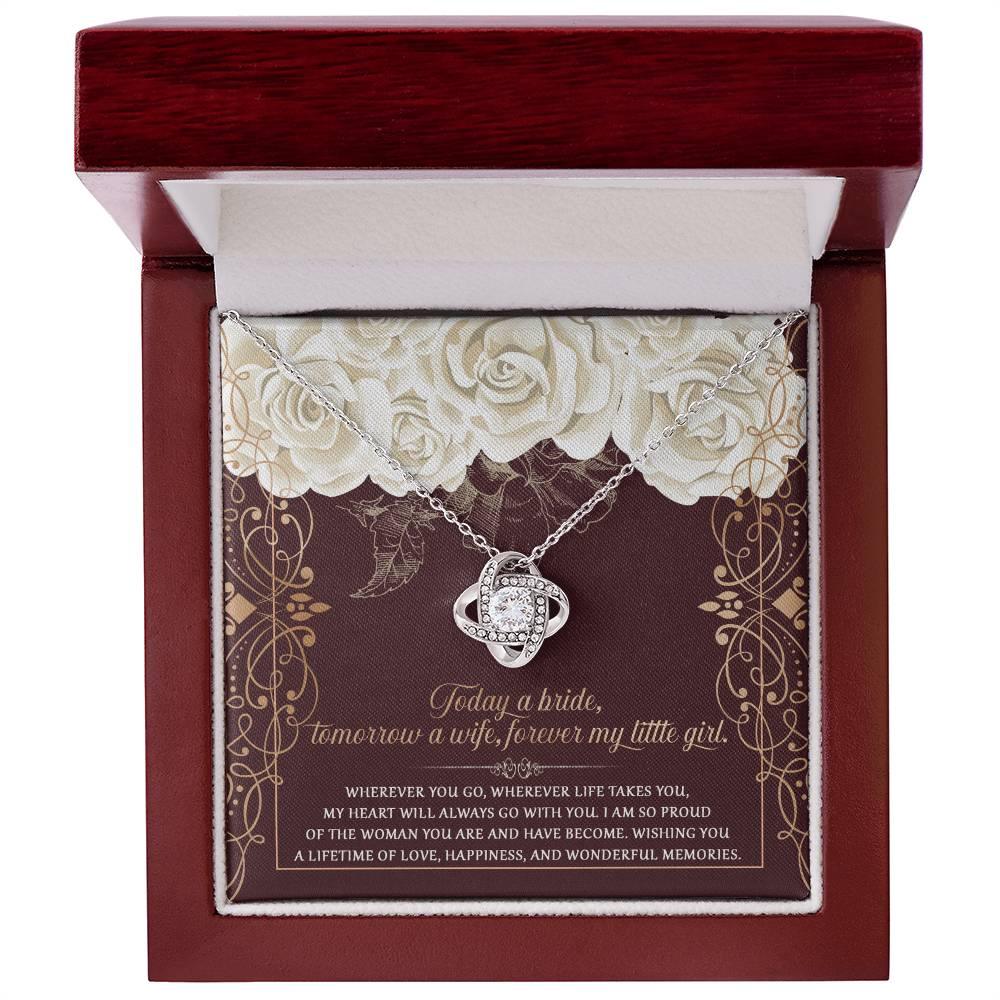 Daughter Wedding Day Gift - Wonderful Memories - Love Knot Pendant Necklace - Mallard Moon Gift Shop