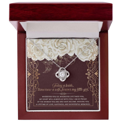 Daughter Wedding Day Gift - Wonderful Memories - Love Knot Pendant Necklace - Mallard Moon Gift Shop