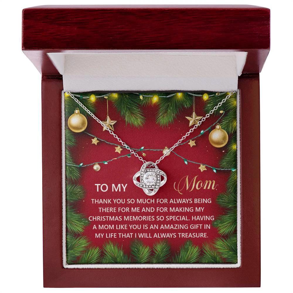 Gift for Mom - Christmas Memories - Love Knot Pendant Necklace
