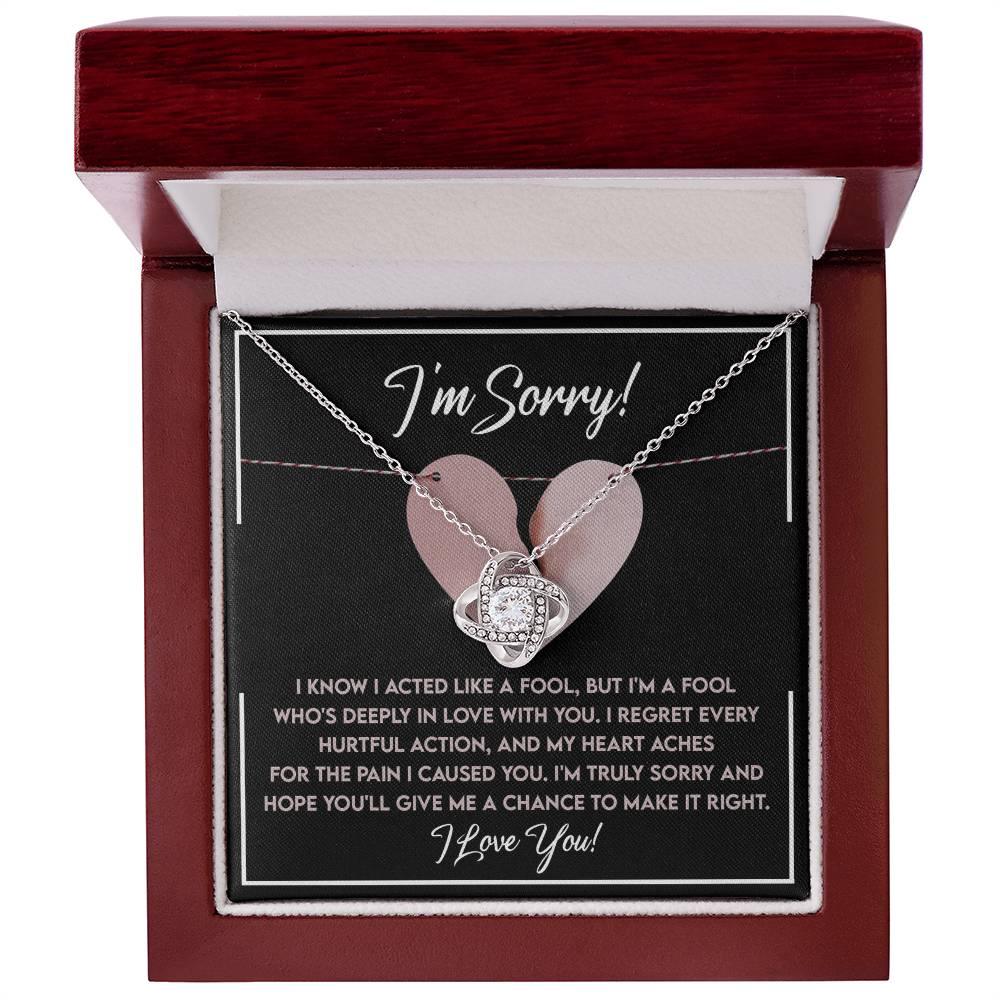 Apology Gift for Girlfriend, Wife, Soulmate - Sorry, Deeply In Love - Love Knot Pendant Necklace - Mallard Moon Gift Shop