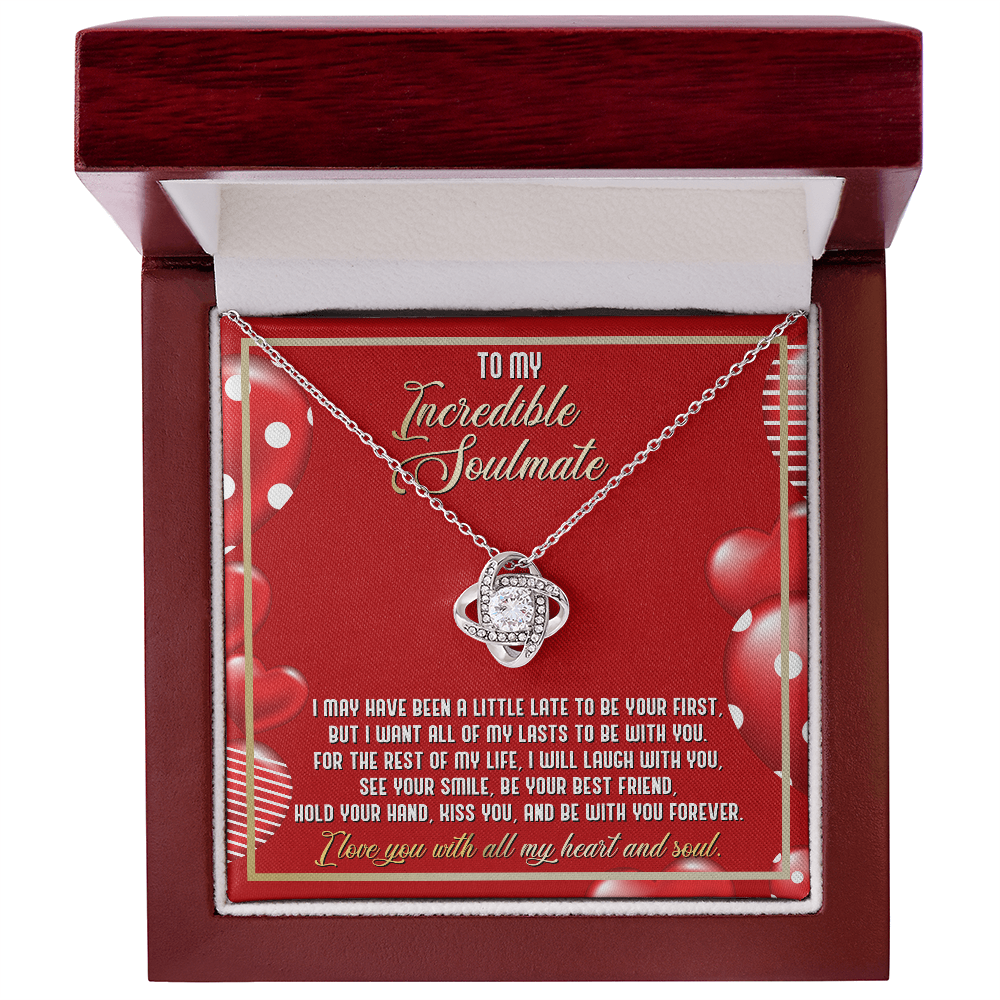 Gift for Soulmate - I Love You with All My Heart and Soul - Love Knot Necklace - Mallard Moon Gift Shop