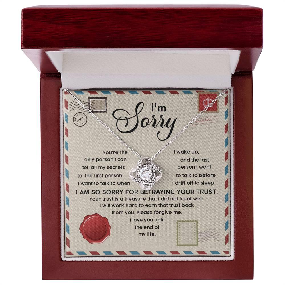 Apology Gift for Girlfriend, Wife, Soulmate - Sorry, The Only Person - Love Knot Pendant Necklace - Mallard Moon Gift Shop