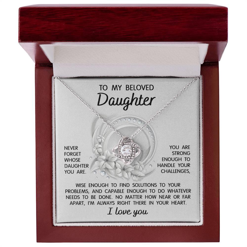Daughter Wedding Day Gift - Always Right There - Love Knot Pendant Necklace - Mallard Moon Gift Shop