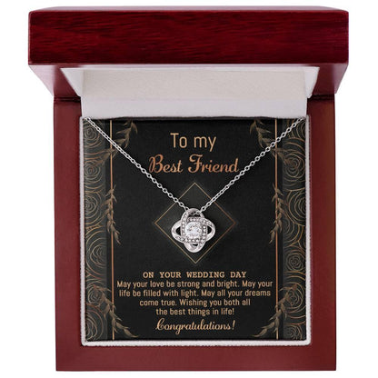 Gift for Best Friend Wedding - Strong And Bright - Wedding Day Gift Love Knot Pendant Necklace - Mallard Moon Gift Shop