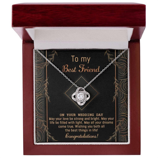 Gift for Best Friend Wedding - Strong And Bright - Wedding Day Gift Love Knot Pendant Necklace - Mallard Moon Gift Shop