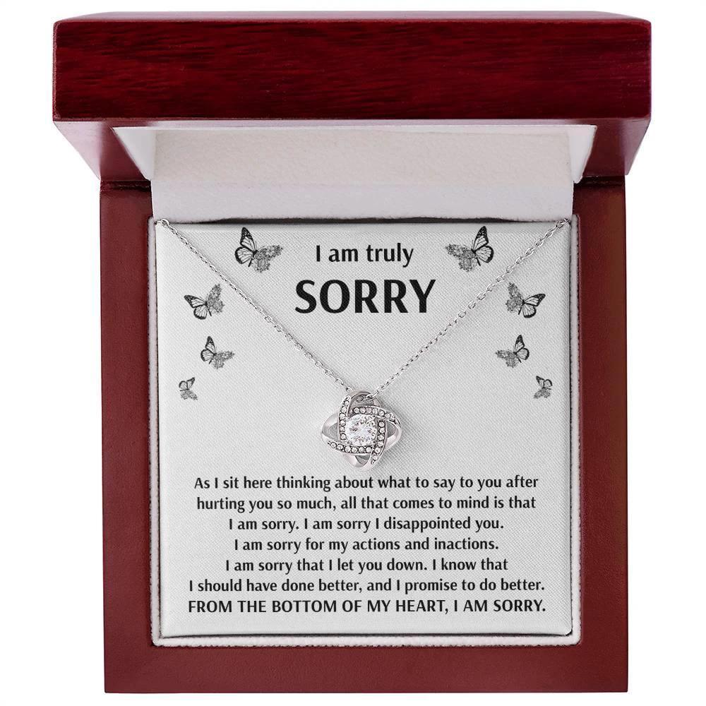 Apology Gift for Girlfriend, Wife, Soulmate - Sorry, Done Better - Love Knot Pendant Necklace