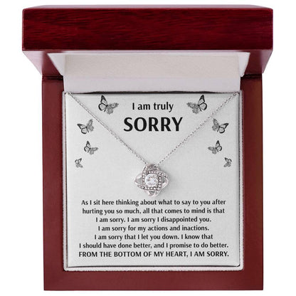 Apology Gift for Girlfriend, Wife, Soulmate - Sorry, Done Better - Love Knot Pendant Necklace - Mallard Moon Gift Shop