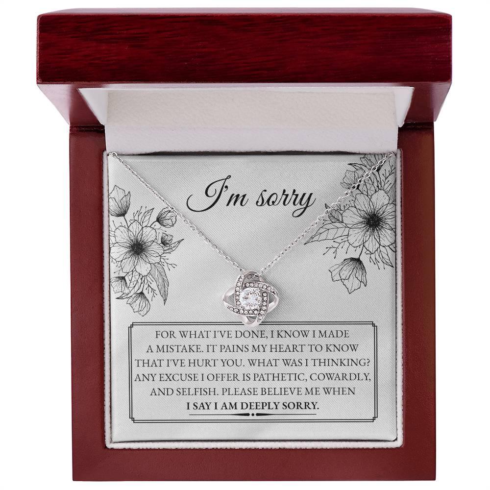 Apology Gift for Girlfriend, Wife, Soulmate - Sorry, Made A Mistake - Love Knot Pendant Necklace - Mallard Moon Gift Shop
