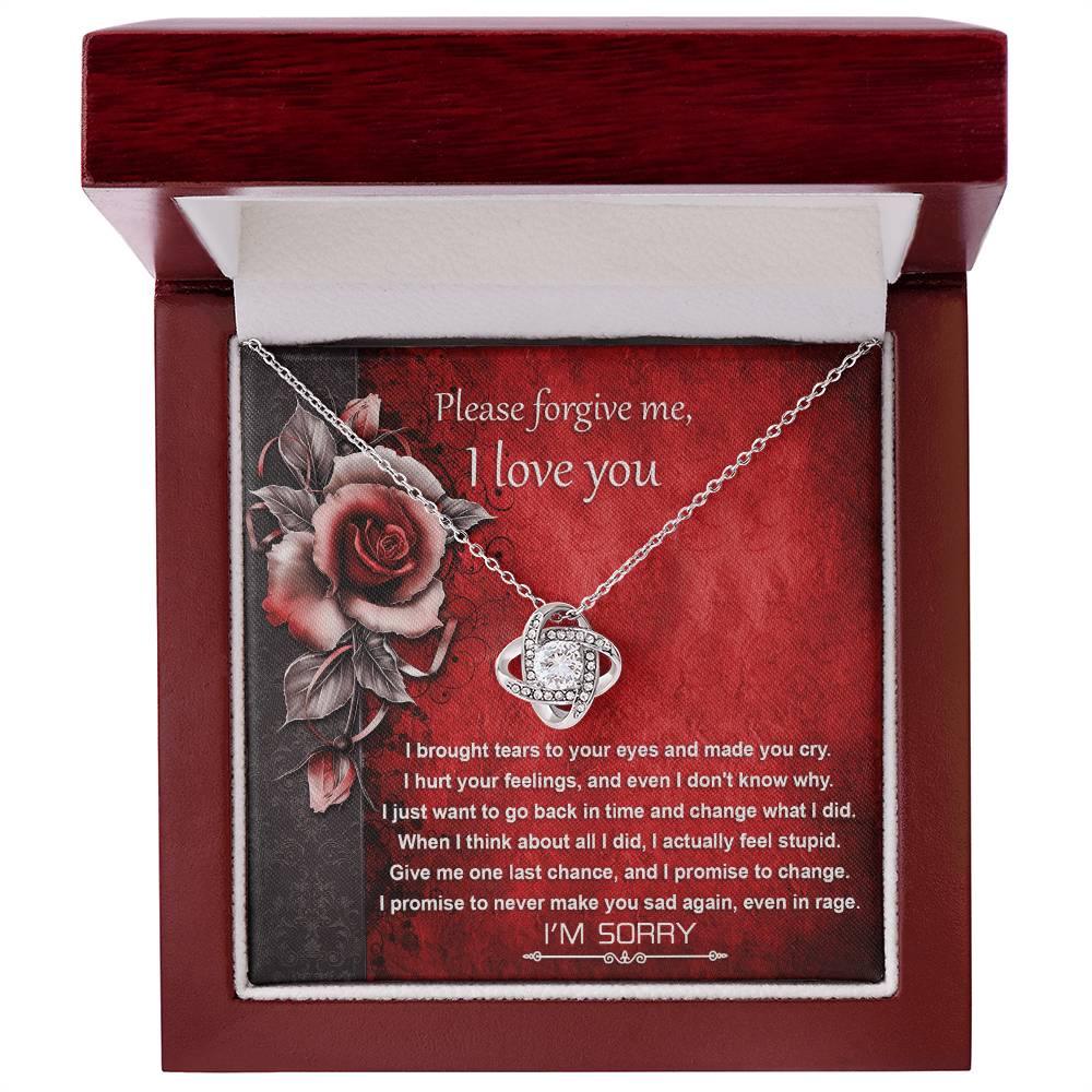 Apology Gift for Girlfriend, Wife, Soulmate - Sorry, One Last Chance - Love Knot Pendant Necklace - Mallard Moon Gift Shop