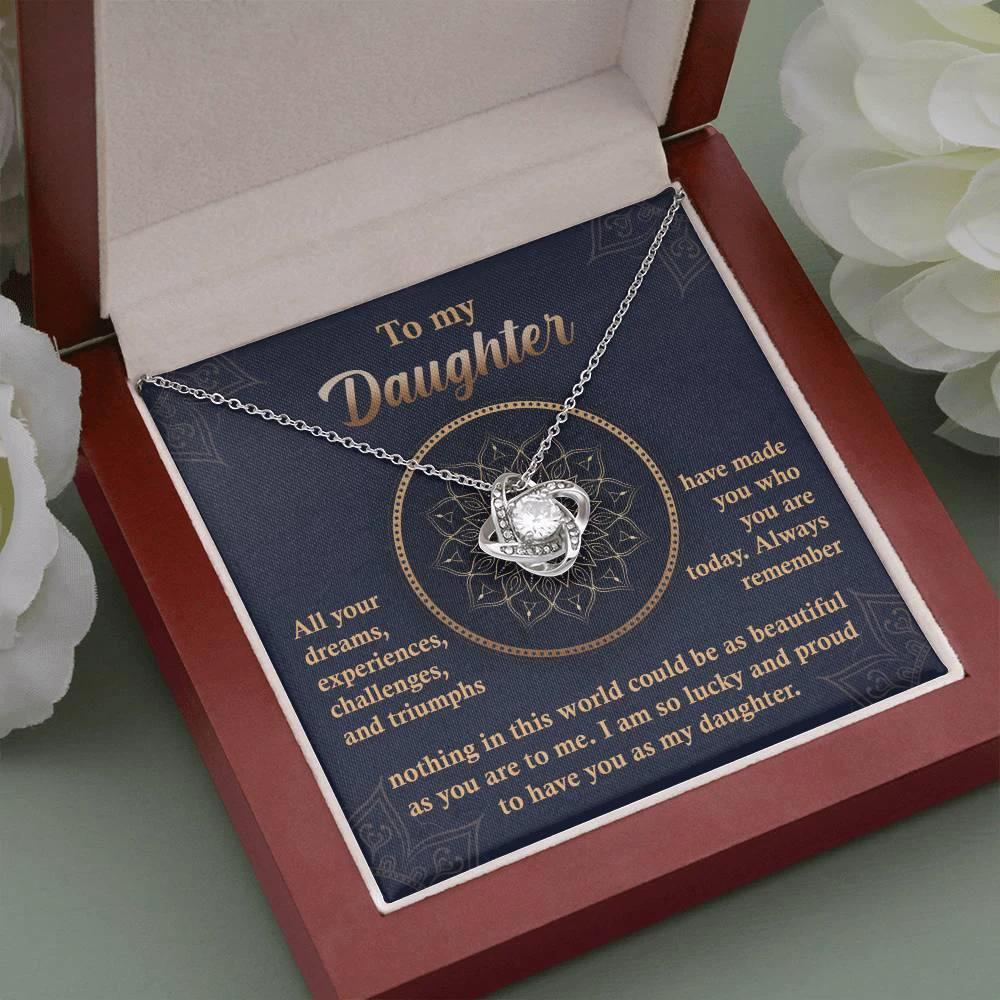 Daughter Gift - All Your Dreams Love Knot Pendant Necklace