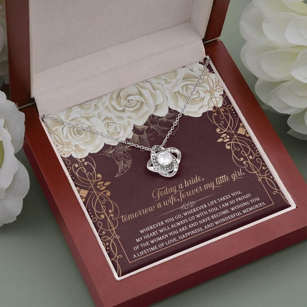 Daughter Wedding Day Gift - Wonderful Memories - Love Knot Pendant Necklace - Mallard Moon Gift Shop