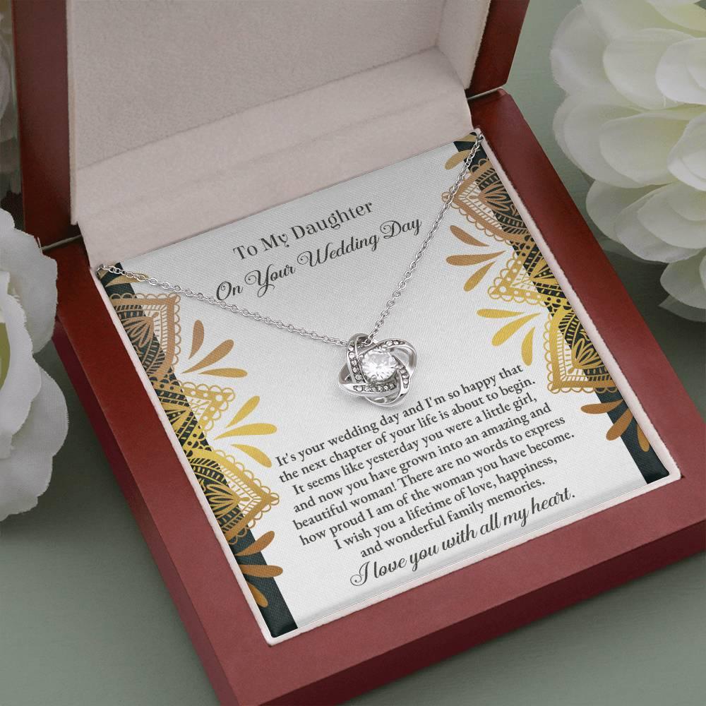 Daughter Wedding Day Gift - A Little Girl - Love Knot Pendant Necklace - Mallard Moon Gift Shop