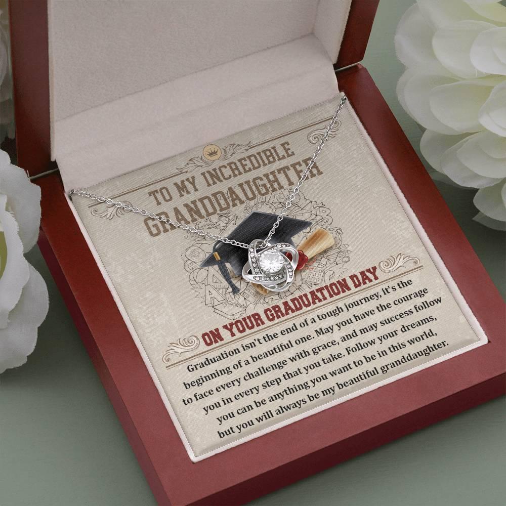 Granddaughter Your Graduation Day Love Knot Pendant Necklace - Mallard Moon Gift Shop