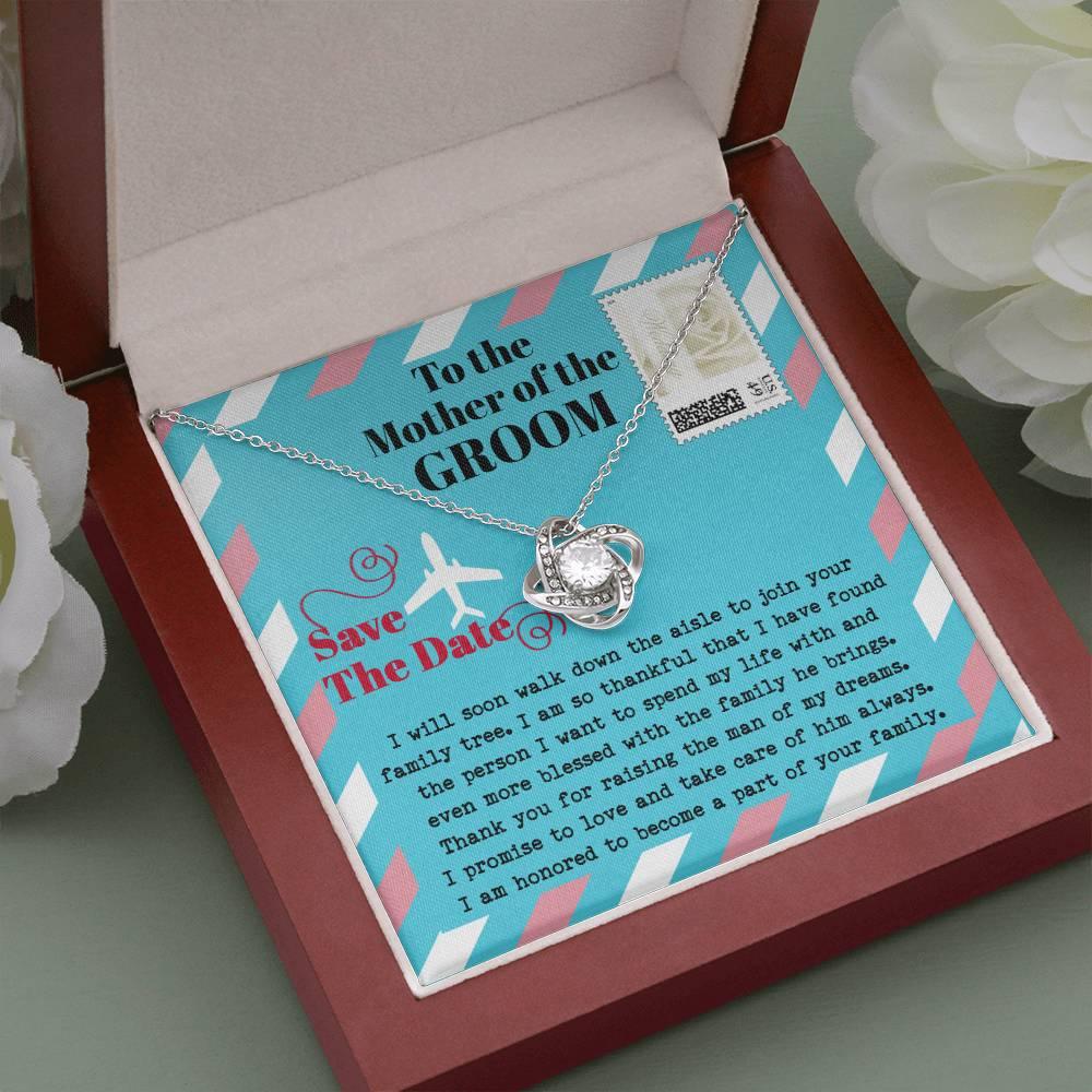 Mother of the Groom Gift Join your Family Tree Love Knot Pendant Necklace - Mallard Moon Gift Shop