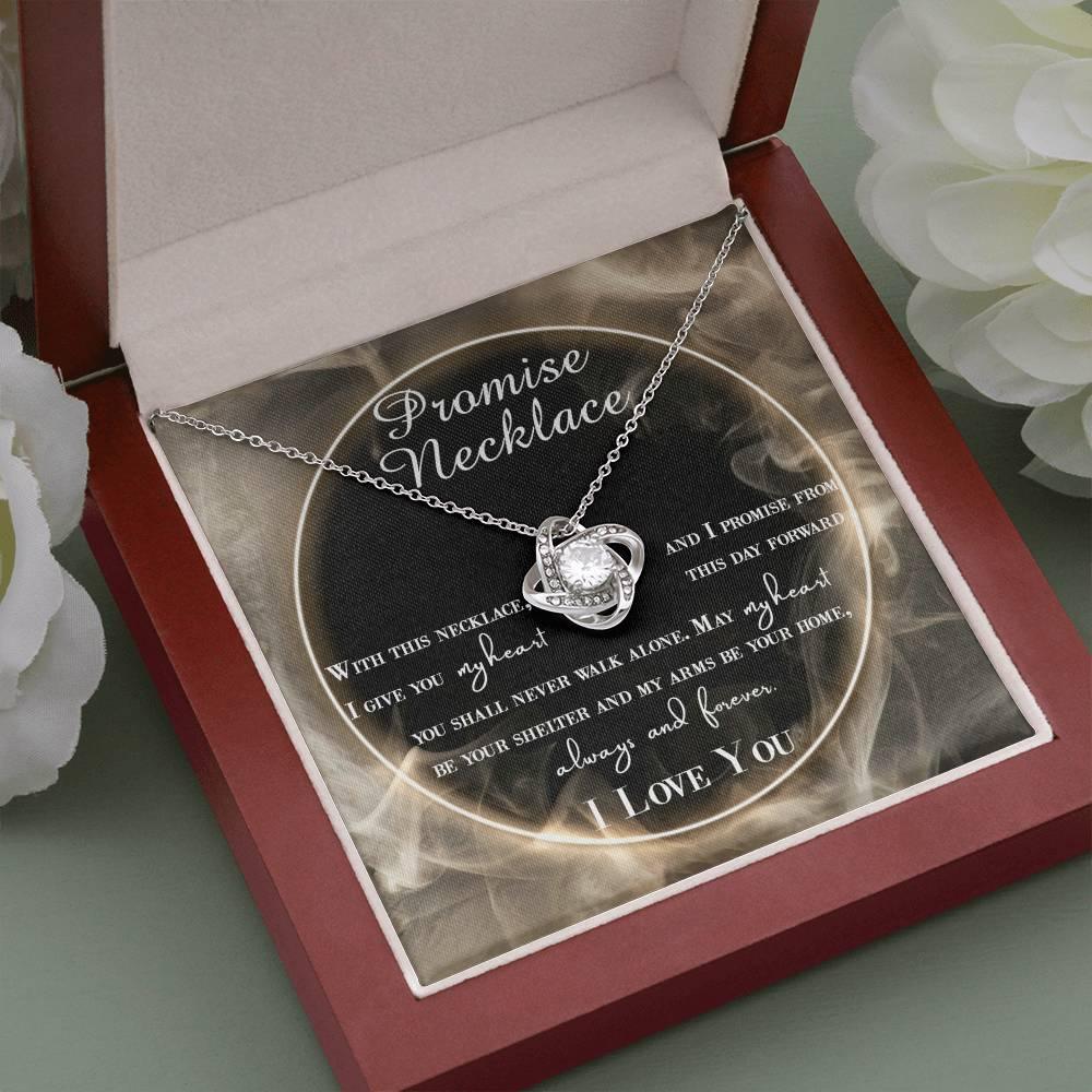 Wife Gift - I Promise My Heart Love Knot Pendant Necklace - Mallard Moon Gift Shop