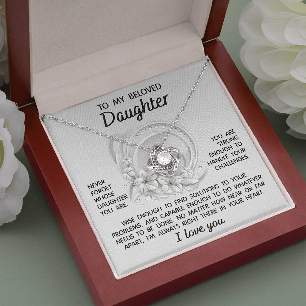 Daughter Wedding Day Gift - Always Right There - Love Knot Pendant Necklace - Mallard Moon Gift Shop