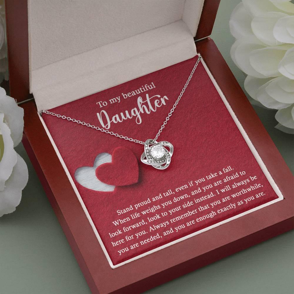 Daughter Wedding Day Gift - As You Are - Love Knot Pendant Necklace - Mallard Moon Gift Shop