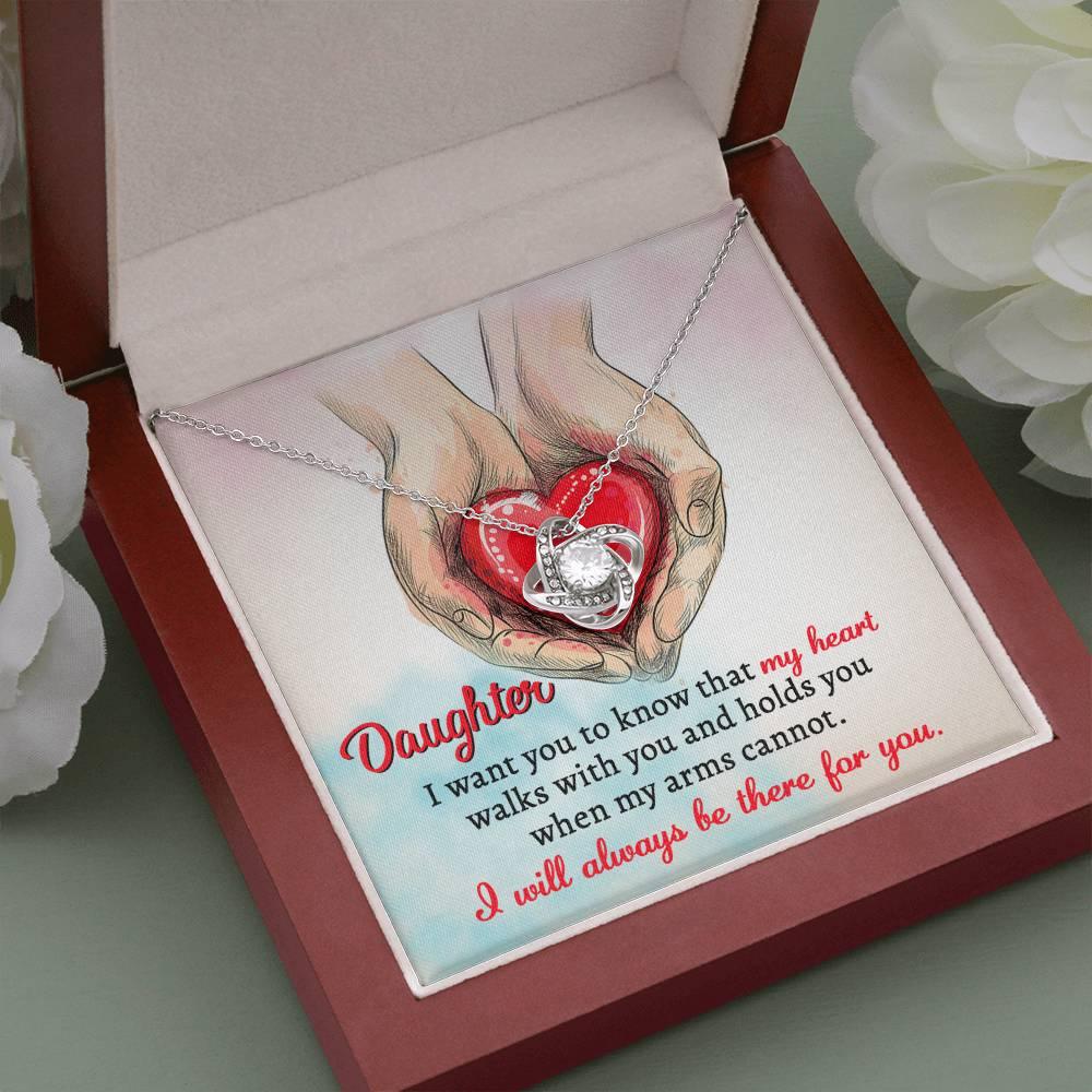 Gift for Daughter- I Will Always Be There Love Knot Pendant Necklace - Mallard Moon Gift Shop