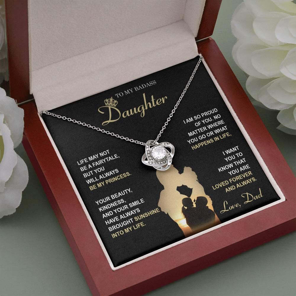 Daughter Wedding Day Gift - Be My Princess - Love Knot Pendant Necklace - Mallard Moon Gift Shop