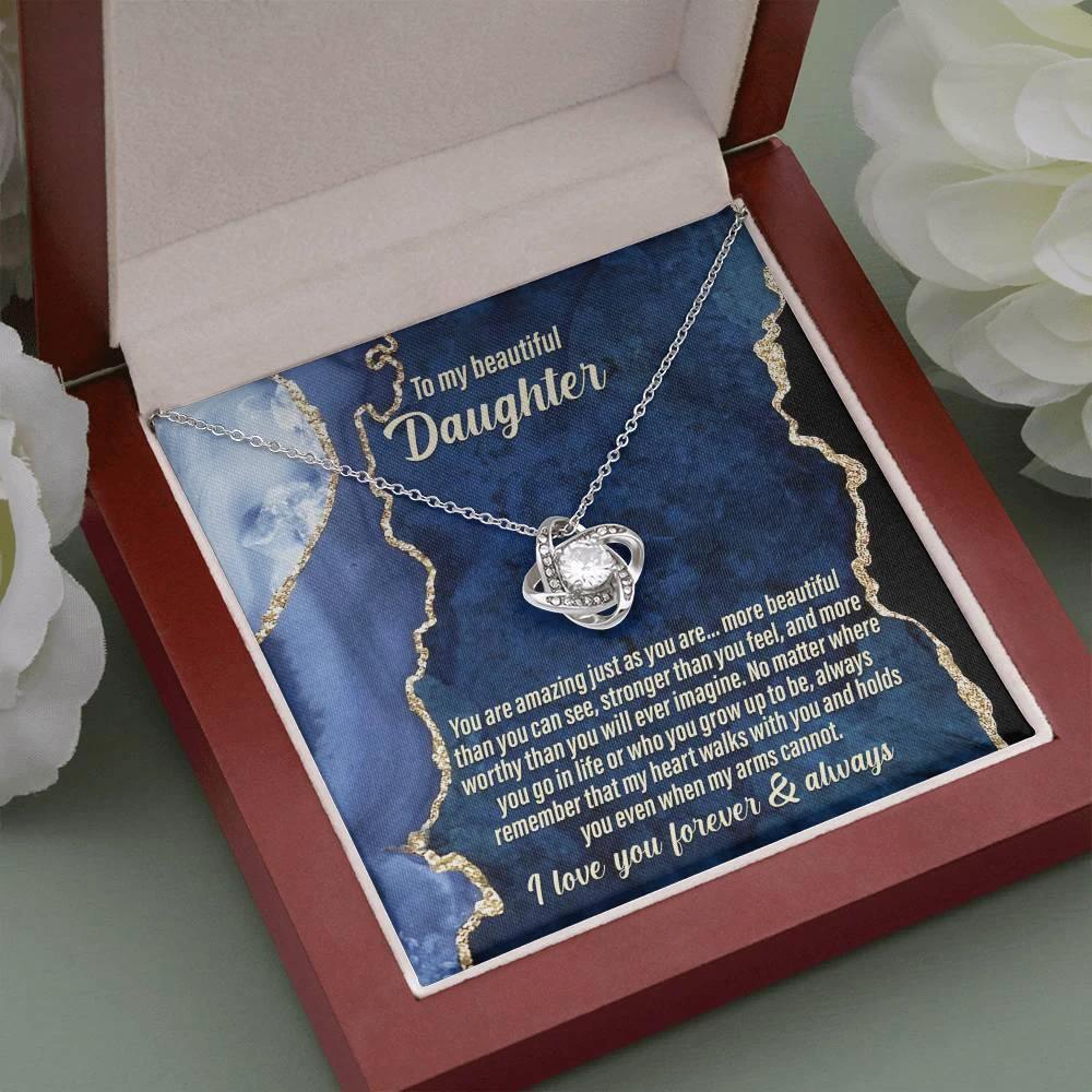 Daughter Gift - As You Are - Love Knot Pendant Necklace
