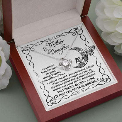 Mother and Daughter - A Special Bond Love Knot Pendant Necklace - Mallard Moon Gift Shop