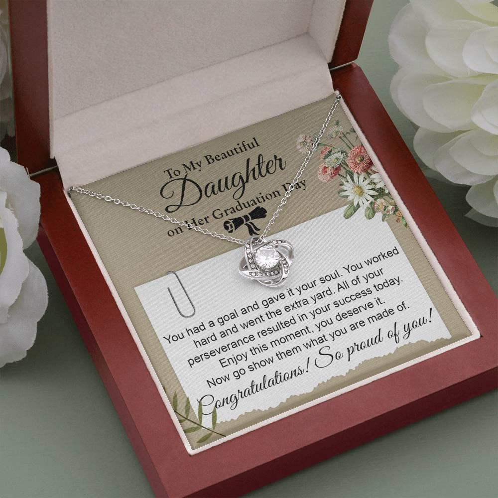 Daughter Graduation Necklace - Congratulations I am Proud of You Class of 2024 - Mallard Moon Gift Shop