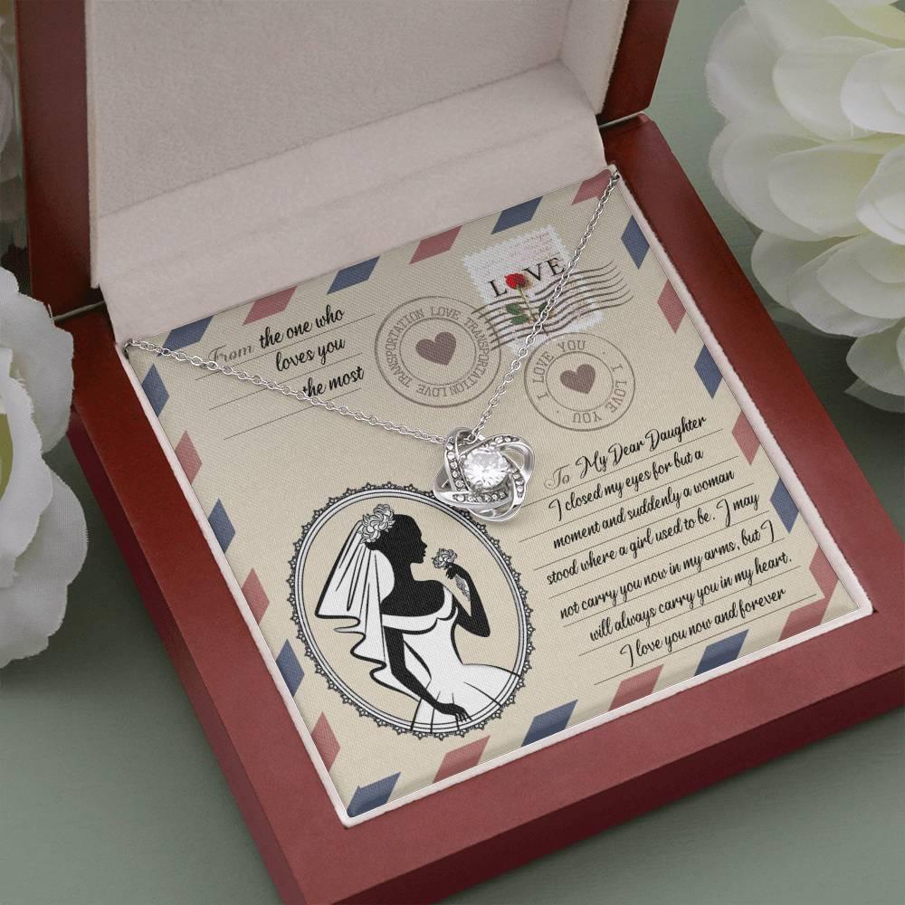 Daughter Wedding Day Gift -I Closed my Eyes Love Knot Pendant Necklace - Mallard Moon Gift Shop