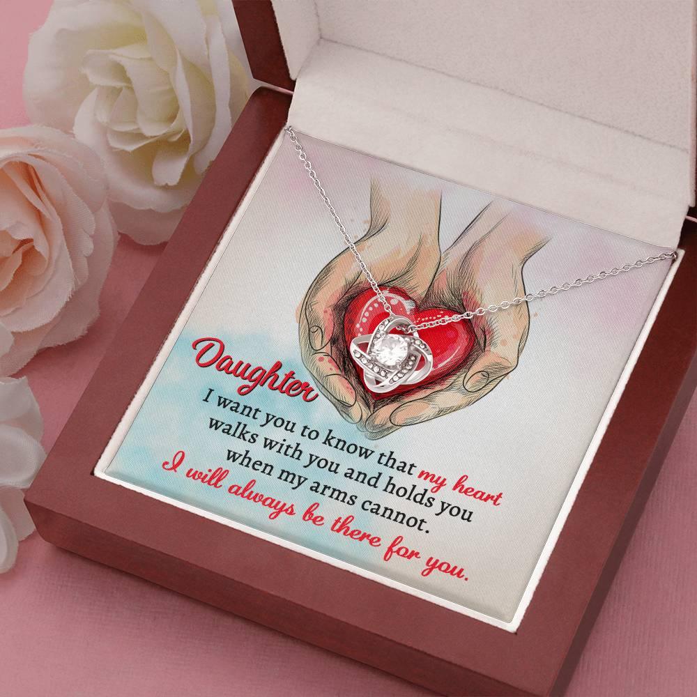 Gift for Daughter- I Will Always Be There Love Knot Pendant Necklace - Mallard Moon Gift Shop