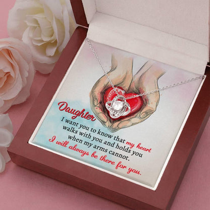 Gift for Daughter- I Will Always Be There Love Knot Pendant Necklace - Mallard Moon Gift Shop