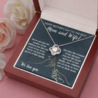 Mother's Day Gift to Wife You're the Mother of My Children and the Beat of My Heart Love Knot Pendant Necklace