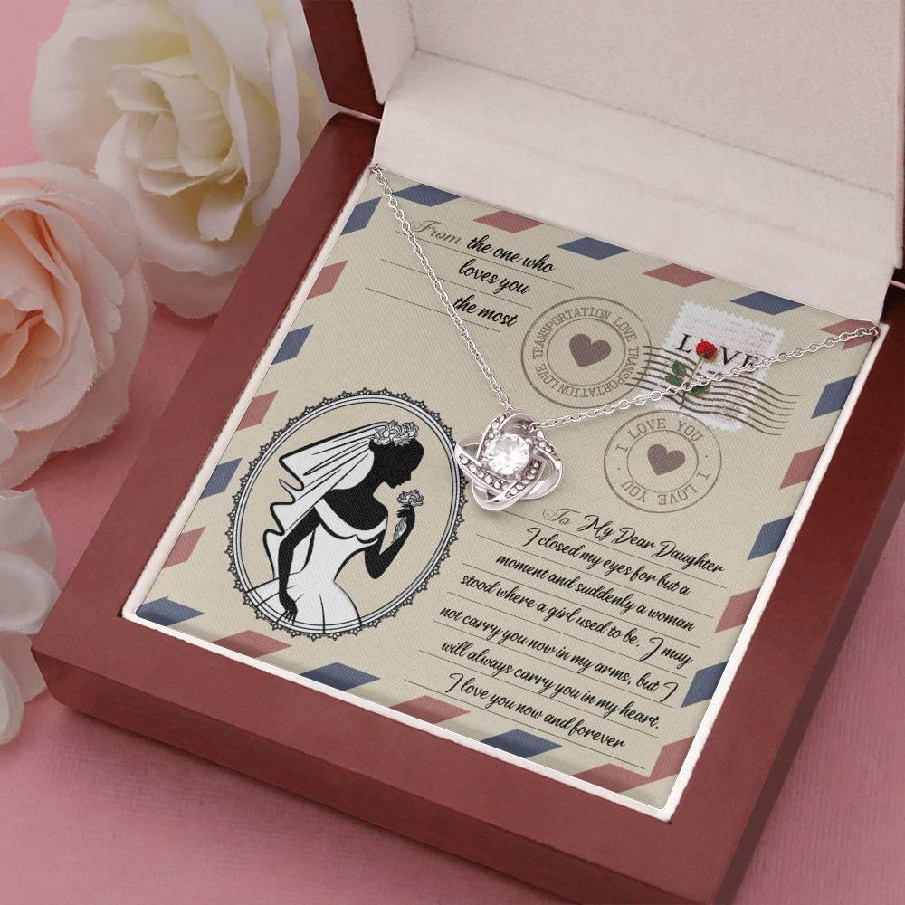 Daughter Wedding Day Gift -I Closed my Eyes Love Knot Pendant Necklace - Mallard Moon Gift Shop
