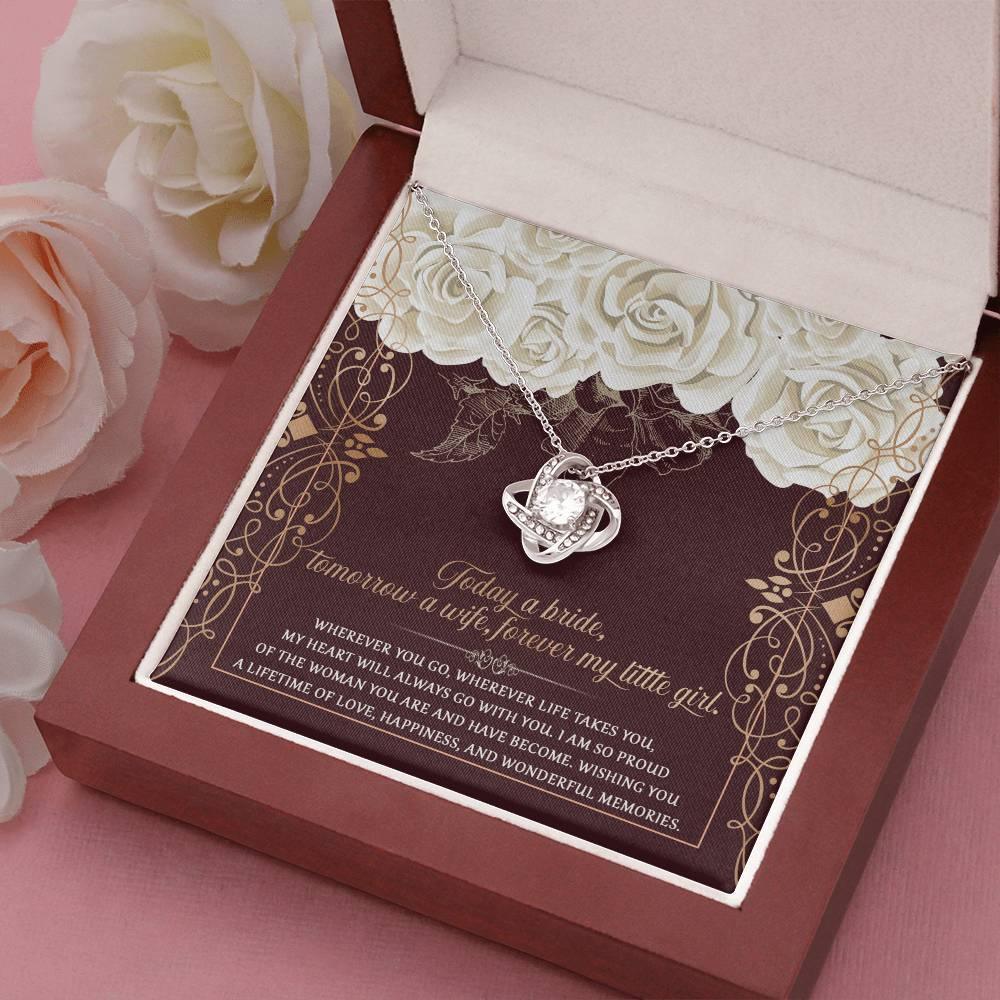 Daughter Wedding Day Gift - Wonderful Memories - Love Knot Pendant Necklace - Mallard Moon Gift Shop