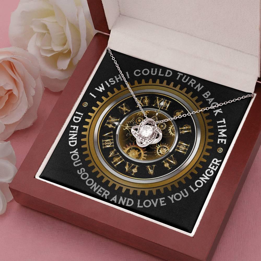 Wife Wedding Day. Anniversary, Birthday Gift - Turn Back Time - Love Knot Pendant Necklace - Mallard Moon Gift Shop