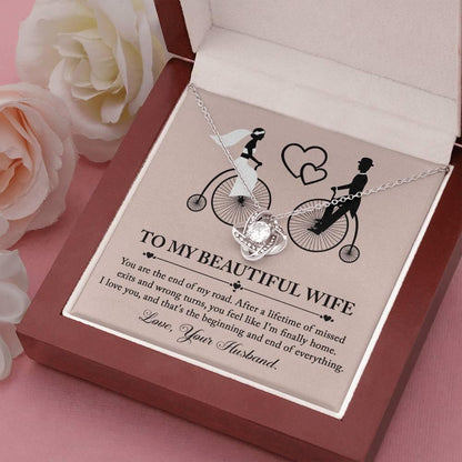 Wife Wedding Day Gift - I'm Finally Home Love Knot Pendant Necklace - Mallard Moon Gift Shop