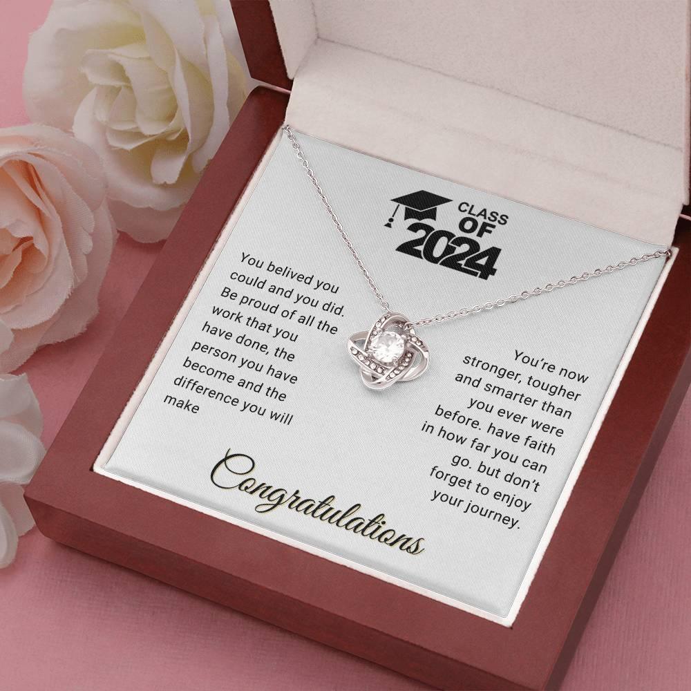Graduation Gift Class of 2024 You Believed you Could Congratulations Love Knot Pendant Necklace - Mallard Moon Gift Shop