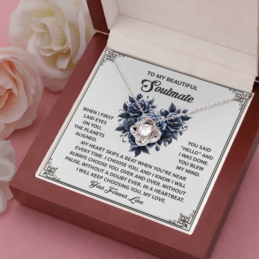 To My Beautiful Soulmate - Love Knot Necklace – A Romantic Gift to Celebrate Endless Love and Devotion - Mallard Moon Gift Shop