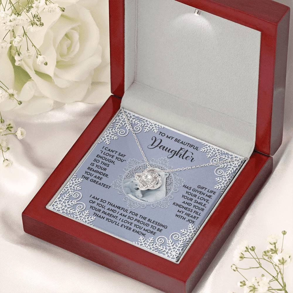 Gift for Daughter - Fill My Heart - Love Knot Pendant Necklace - Mallard Moon Gift Shop