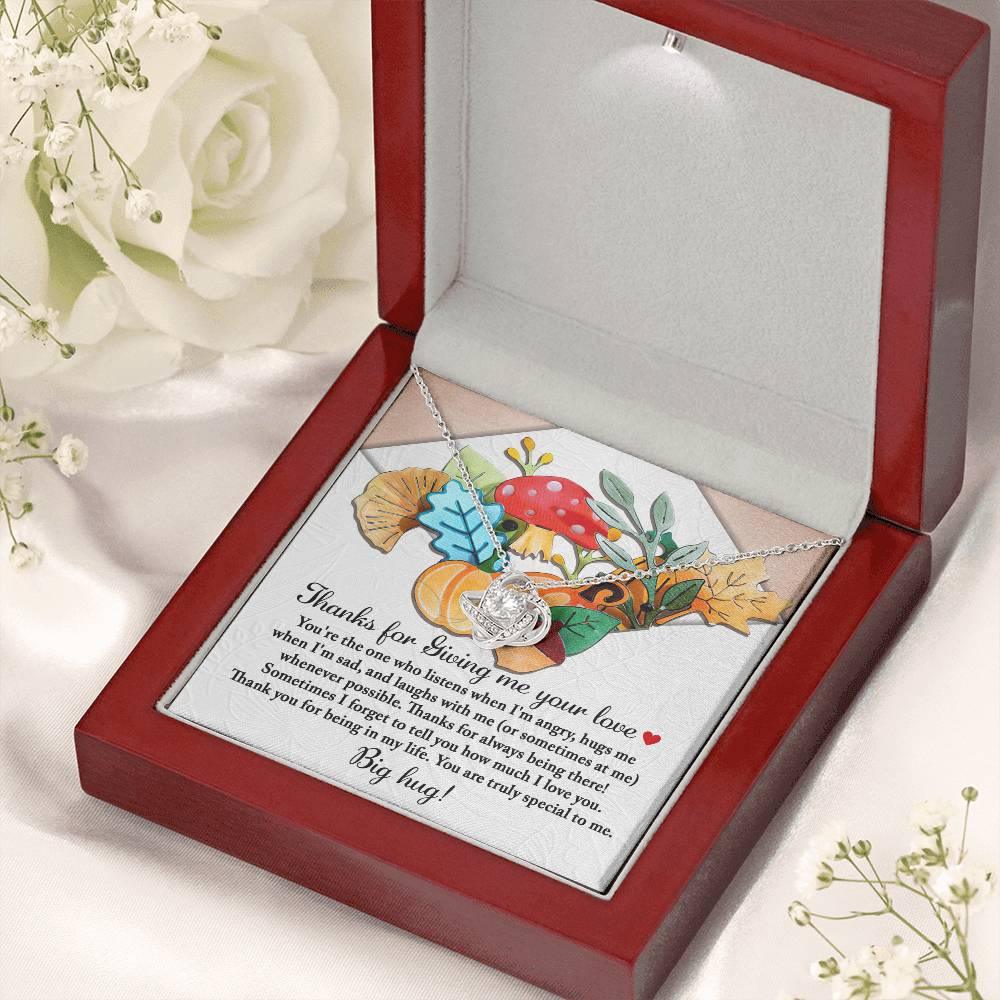 Gift for Thanksgiving - Big Hug - Love Knot Pendant Necklace - Mallard Moon Gift Shop