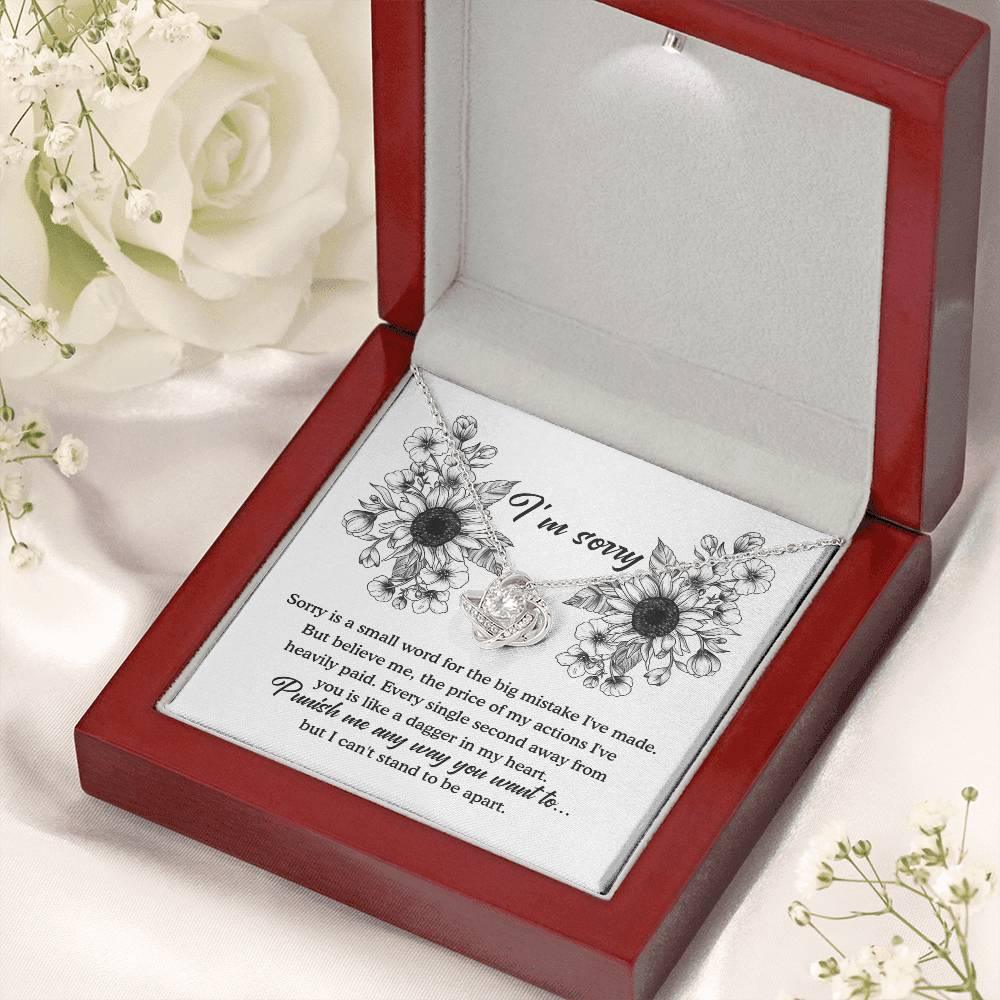 Apology Gift - Sorry is a Small Word for the Big Mistake - Love Knot Pendant Necklace - Mallard Moon Gift Shop