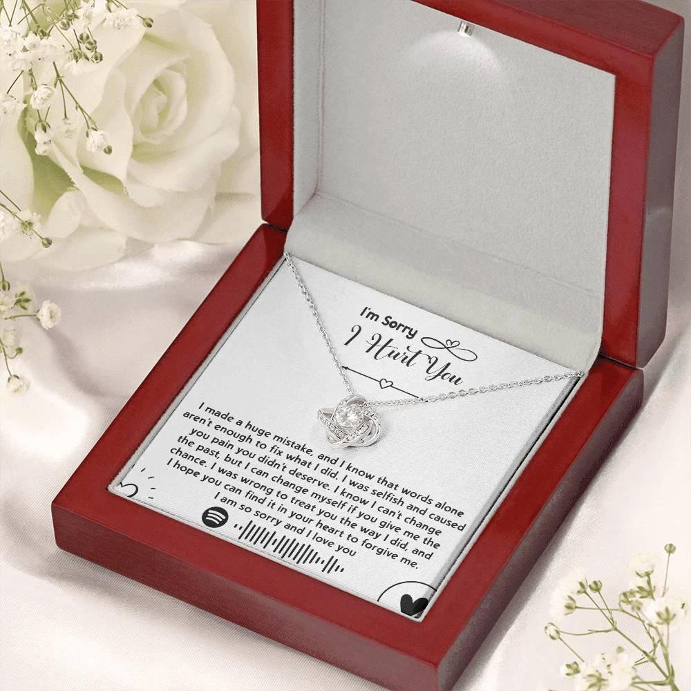 Apology Gift for Girlfriend, Wife, Soulmate - Sorry, You Didn't Deserve - Love Knot Pendant Necklace