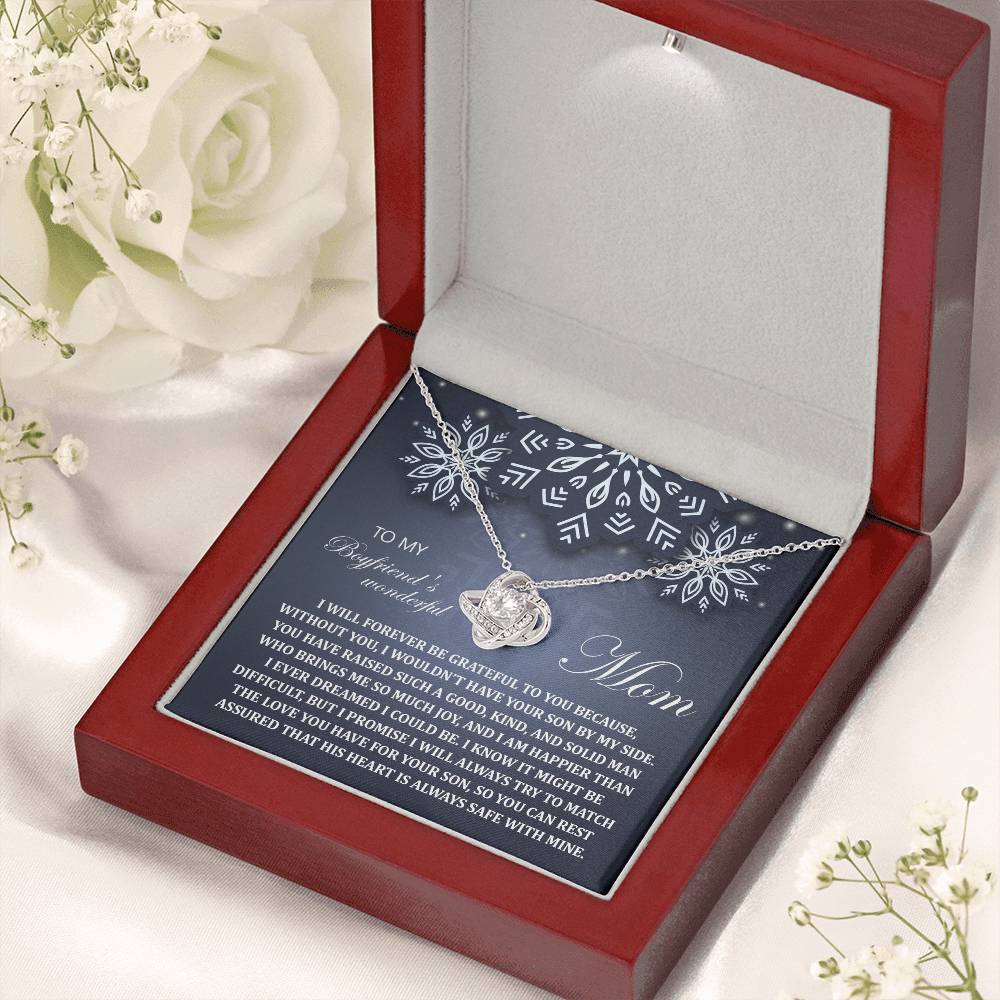 Gift for Boyfriend's Mom - By My Side - Love Knot Pendant Necklace - Mallard Moon Gift Shop