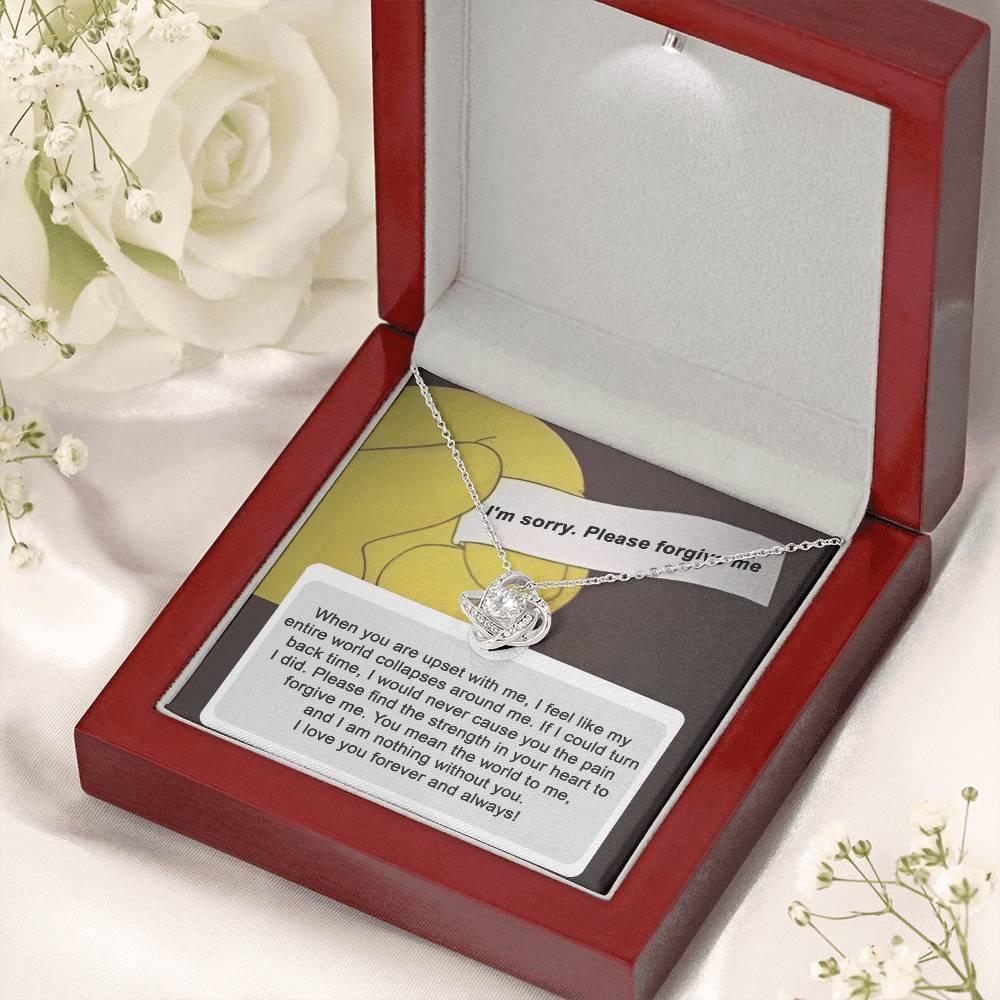 Gift for Girlfriend, Wife  - Sorry, Nothing Without You - Love Knot Pendant Necklace - Mallard Moon Gift Shop