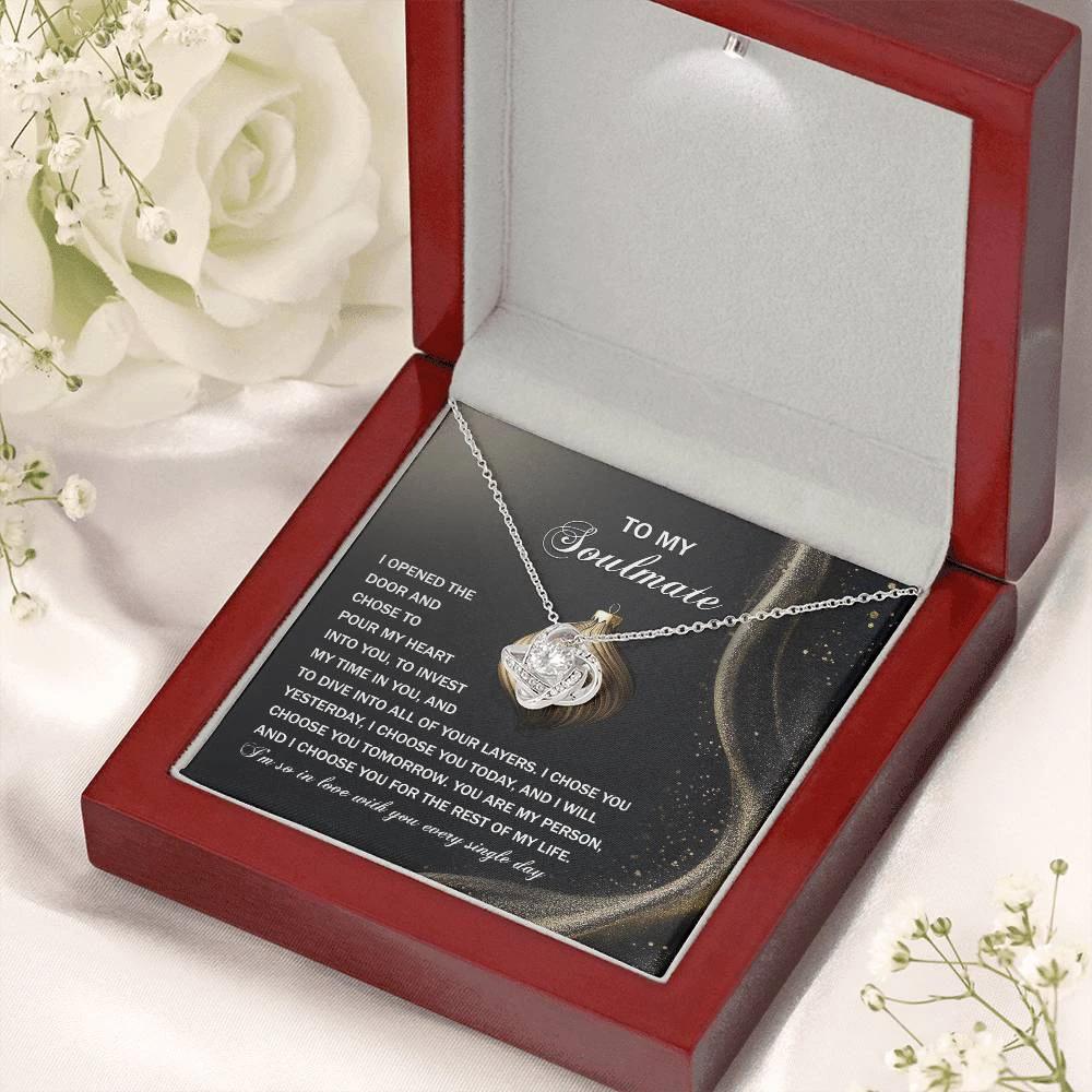 Gift for Soulmate - Into You - Love Knot Pendant Necklace