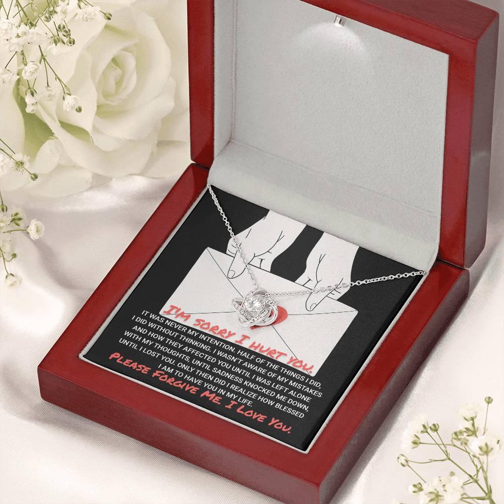 Apology Gift for Girlfriend, Wife, Soulmate-Sorry, Without Thinking - Love Knot Pendant Necklace - Mallard Moon Gift Shop