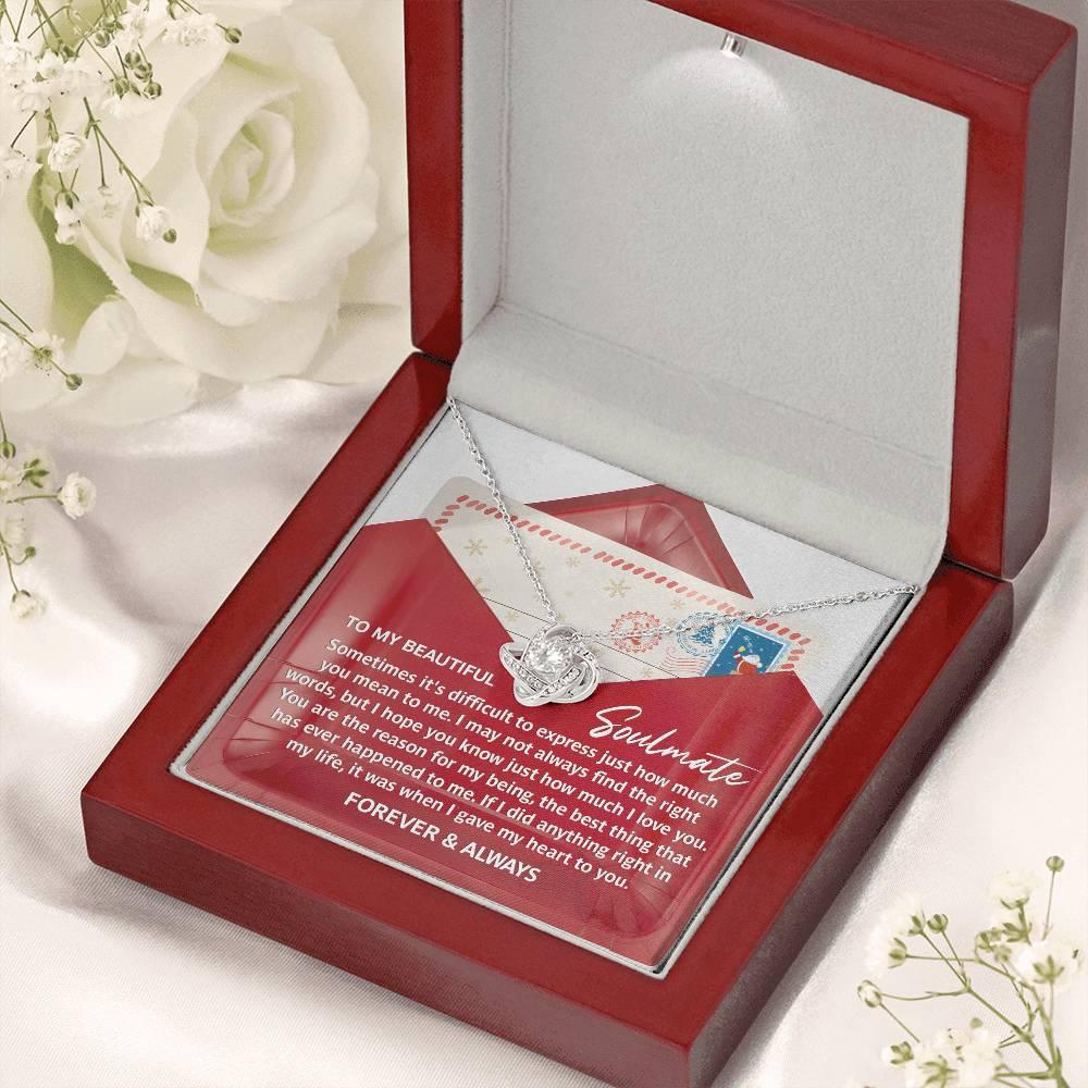 Gift for Soulmate - Right Words - Love Knot Pendant Necklace - Mallard Moon Gift Shop