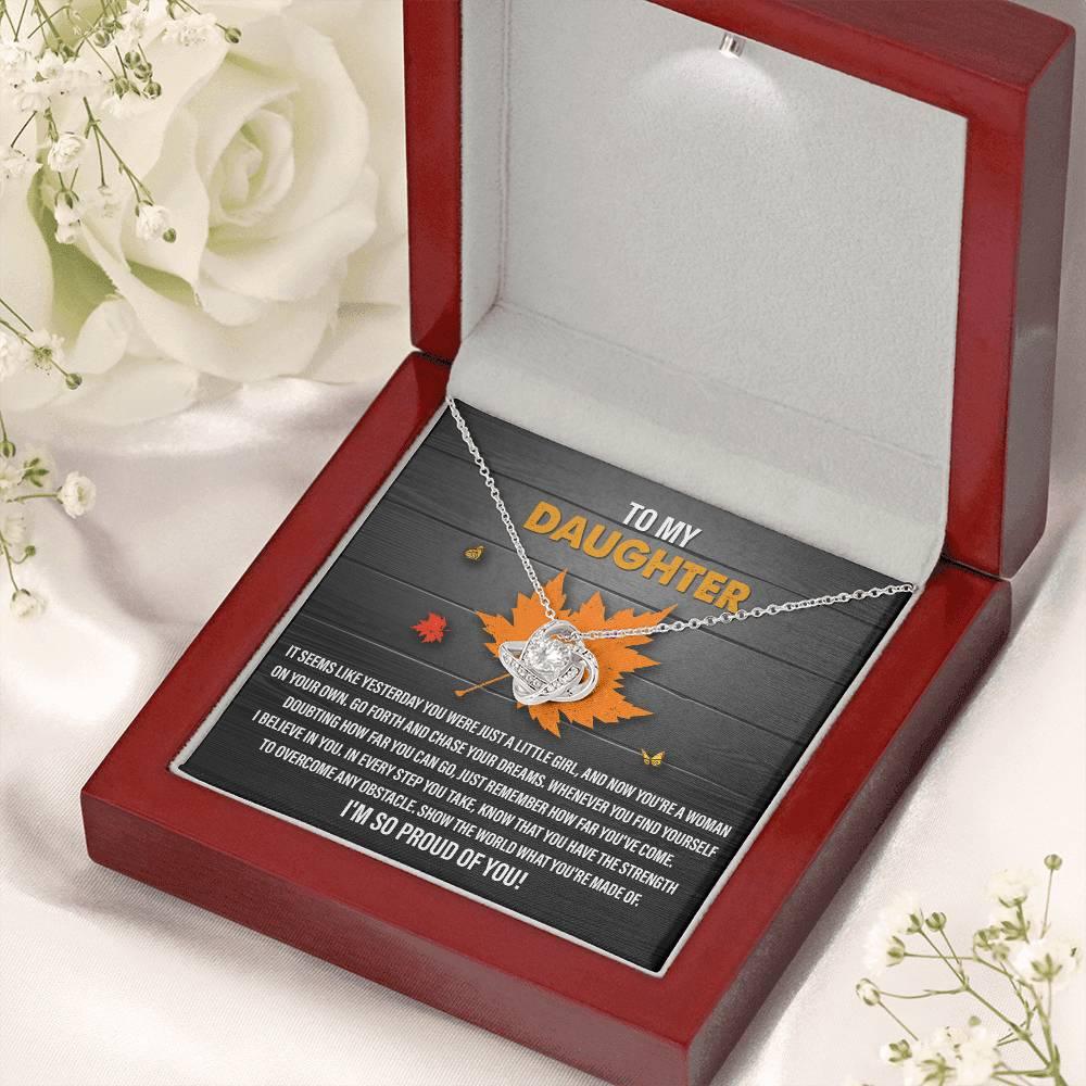 Gift for Daughter - You Can Go - Love Knot Pendant Necklace - Mallard Moon Gift Shop